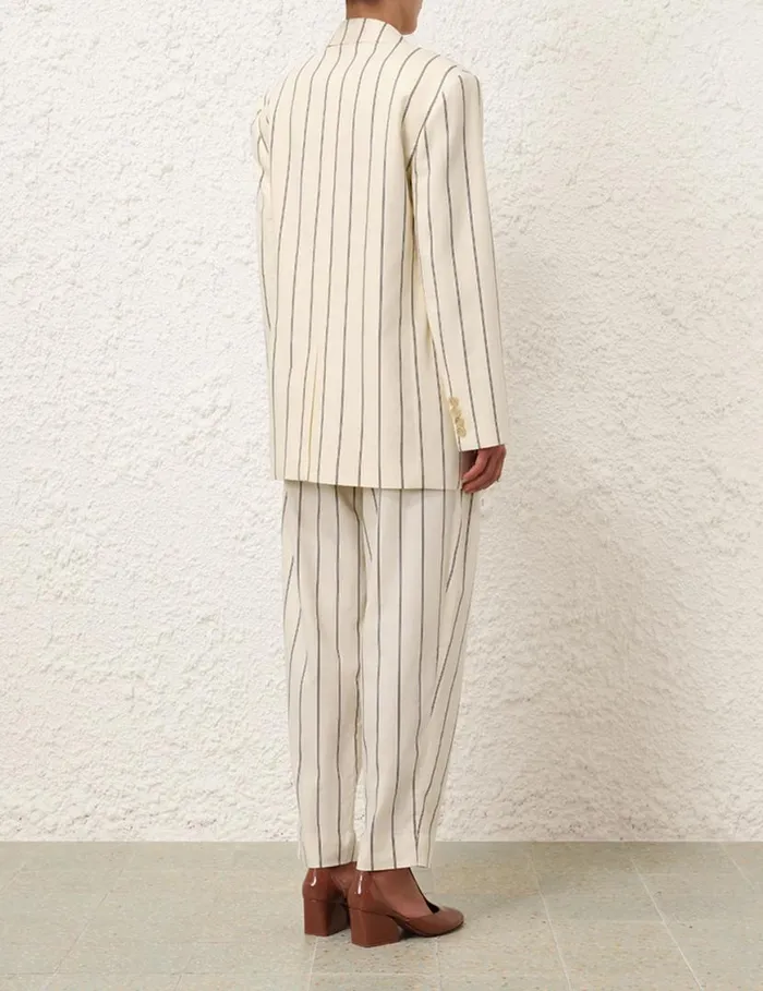 Zimmermann Shorts and Pants Natura Cropped Barrel Pant Navycream Stripe 8211 Women