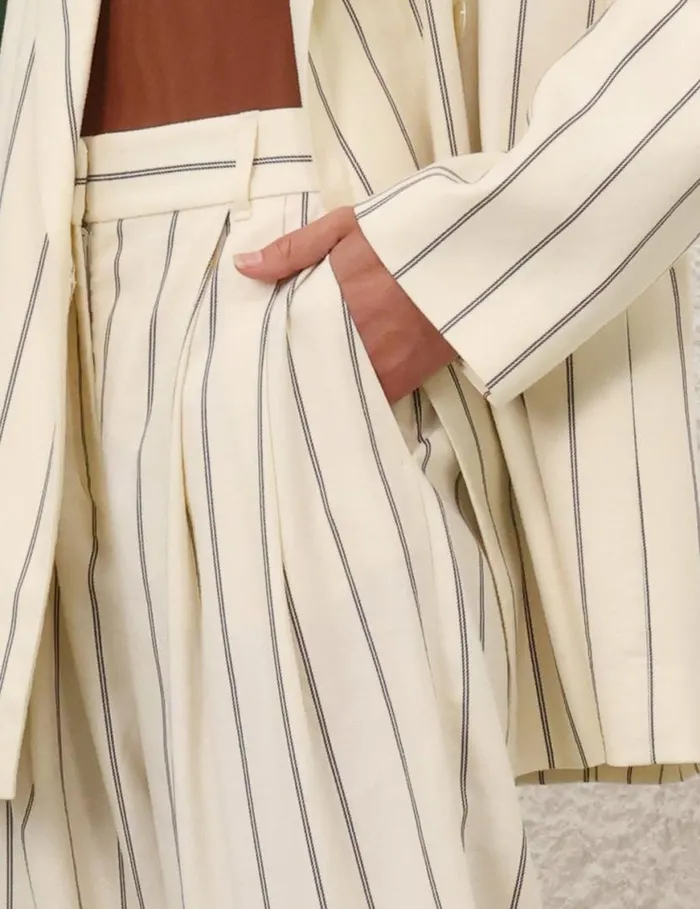 Zimmermann Shorts and Pants Natura Cropped Barrel Pant Navycream Stripe 8211 Women