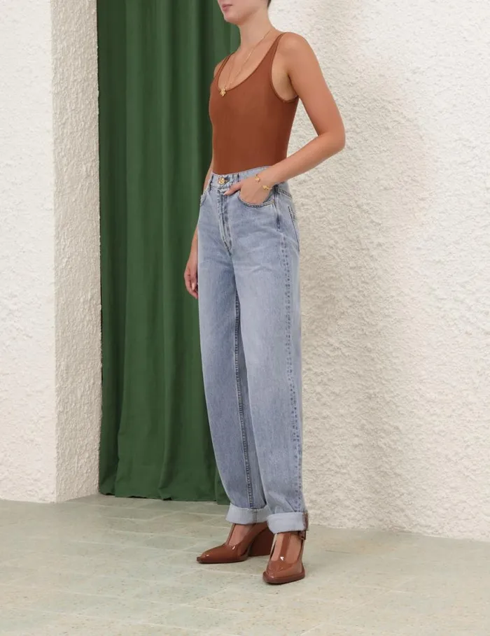 Zimmermann Shorts and Pants Natura Oversize Barrel Jean Sea Spray 8211 Women