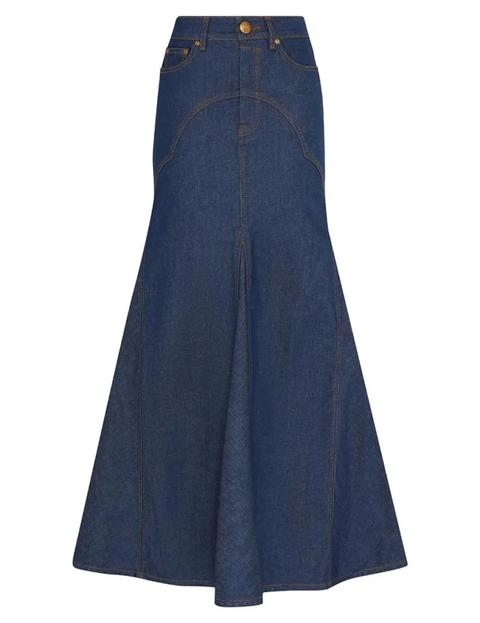 Zimmermann Skirts Denim Maxi Skirt Railway Blue 8211 Women