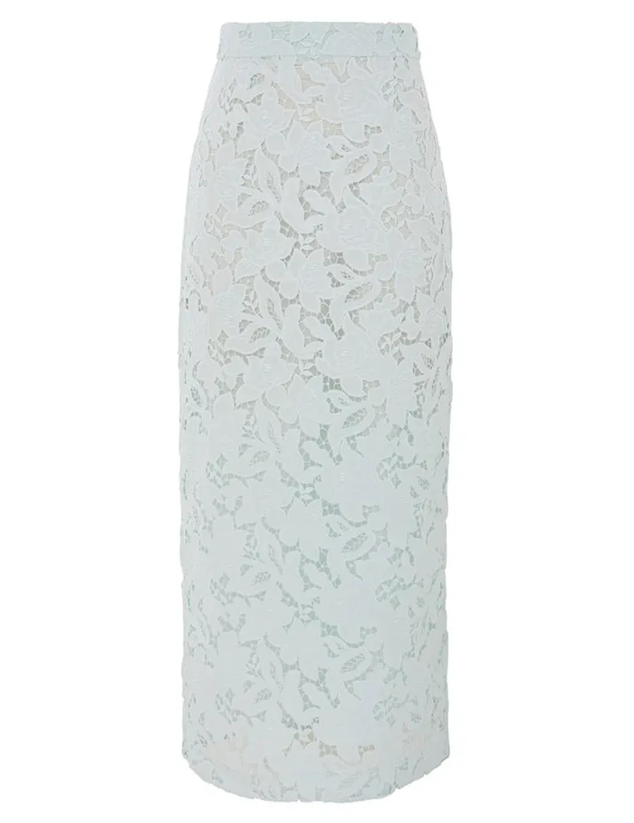 Zimmermann Skirts Natura Lace Pencil Midi Skirt Mint 8211 Women