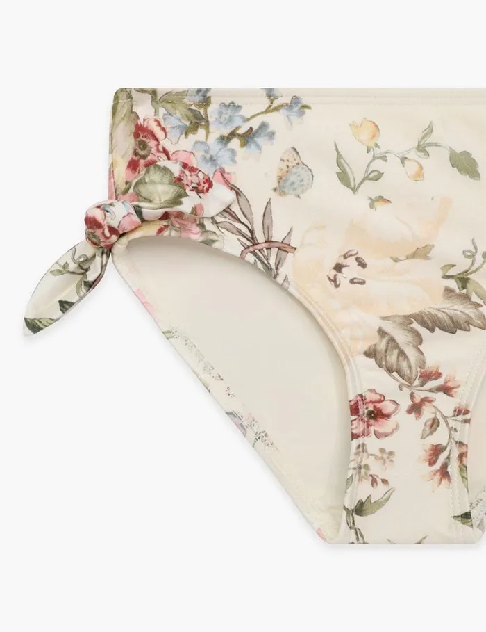 Zimmermann Swimwear Waverly Knit Bandeau Bikini Cream Floral 8211 Kids