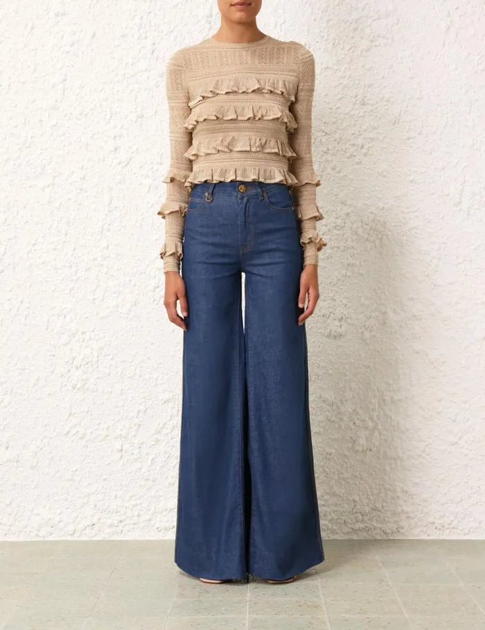 Zimmermann Tops Matchmaker Ruffle Top Gold Lurex 8211 Women