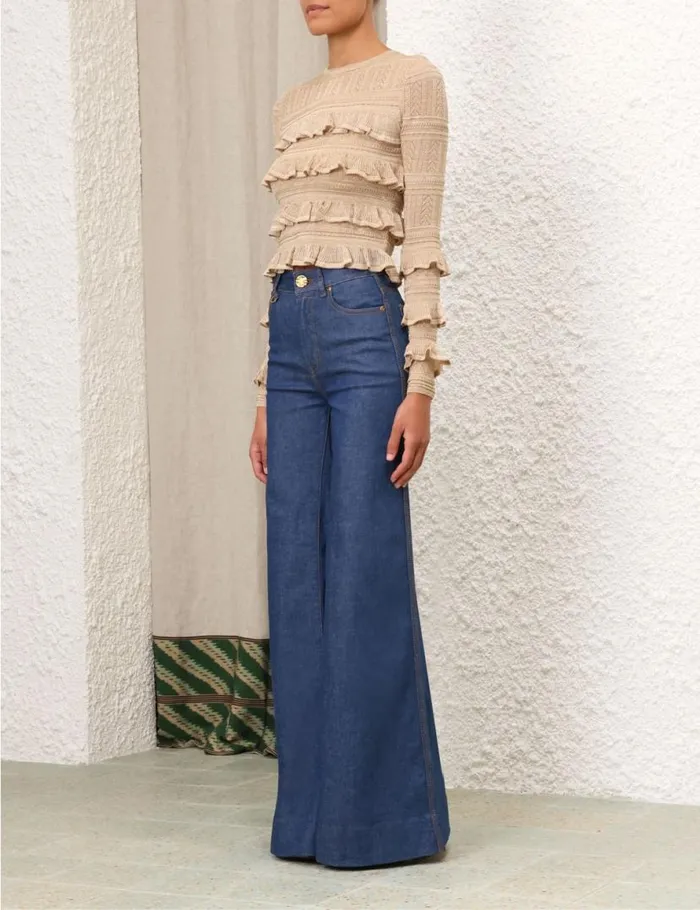 Zimmermann Tops Matchmaker Ruffle Top Gold Lurex 8211 Women