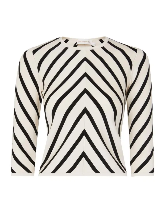 Zimmermann Tops Natura Crew Neck Top Chevron 8211 Women