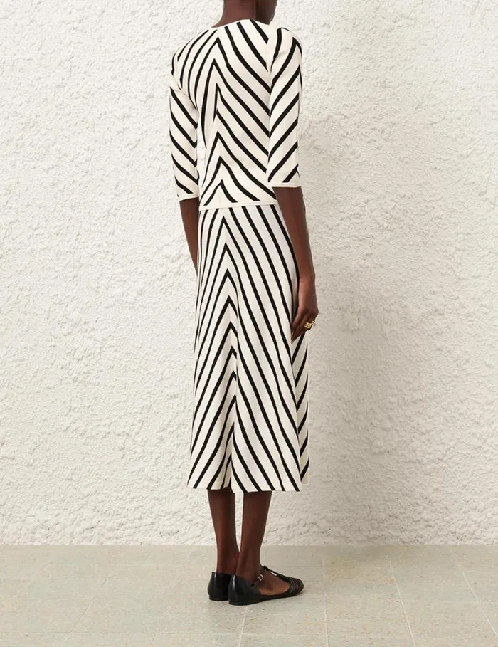 Zimmermann Tops Natura Crew Neck Top Chevron 8211 Women