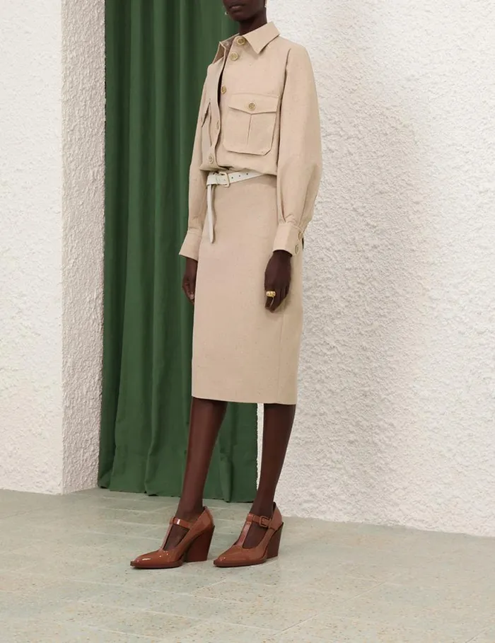 Zimmermann Tops Natura Oversized Pocket Jacket Natural 8211 Women