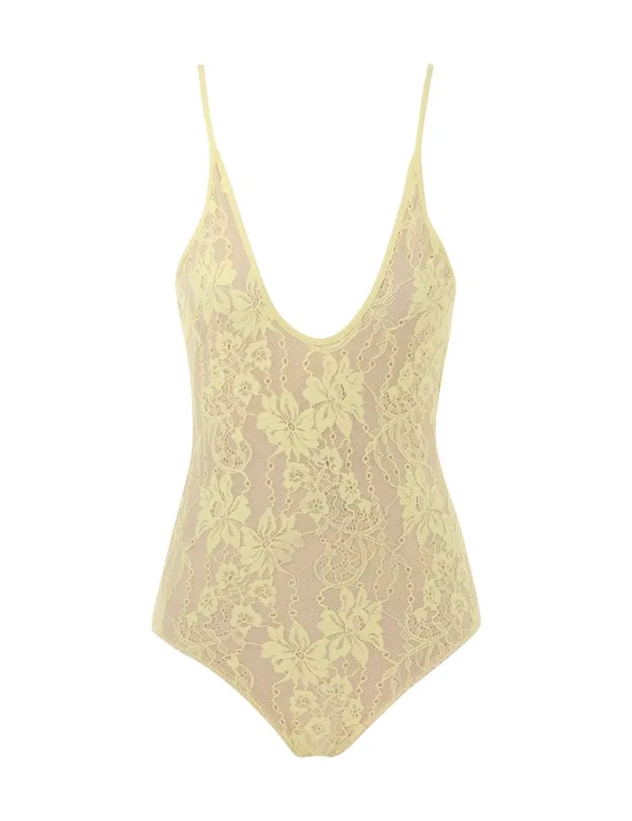 Zimmermann Tops Scoop Neck Bodysuit Lemon 8211 Women