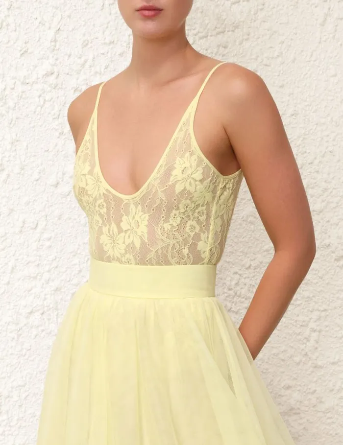 Zimmermann Tops Scoop Neck Bodysuit Lemon 8211 Women