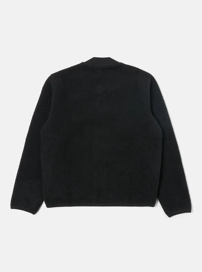 Zip Bomber In Black Wool Fleece Men Universal Works Fleece